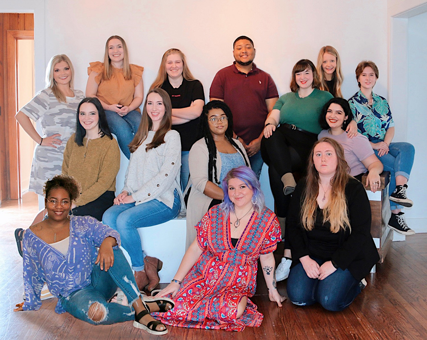 Group photo of MSU's spring 2021 Bachelor of Fine Arts graduating seniors