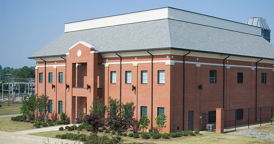 A large brick building