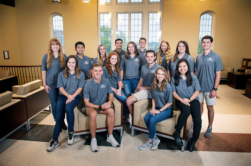 MSU’s inaugural Pre-Health Ambassadors pose for a group photo in Harned Hall.