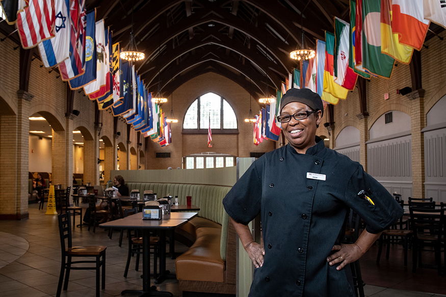 Annie Doss, pictured inside MSU's Perry Cafeteria.