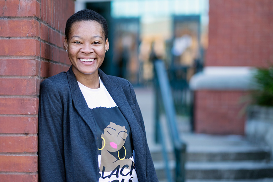 Brittney Robinson, a sophomore communication major from Ackerman, takes pride in her African-American heritage and said that Black History Month reminds her to push herself to be a mentor for others. (Photo by Megan Bean) 