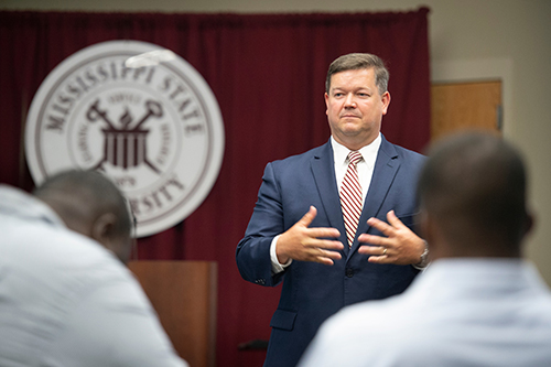 John Rounsaville, state director for the USDA Rural Development in Mississippi and MSU alumnus, keynoted the day’s luncheon at the Rural Opportunity Initiative-Mississippi State University Rural Investment workshop on Thursday [June 21] at Mississippi State University. (Photo by Megan Bean)