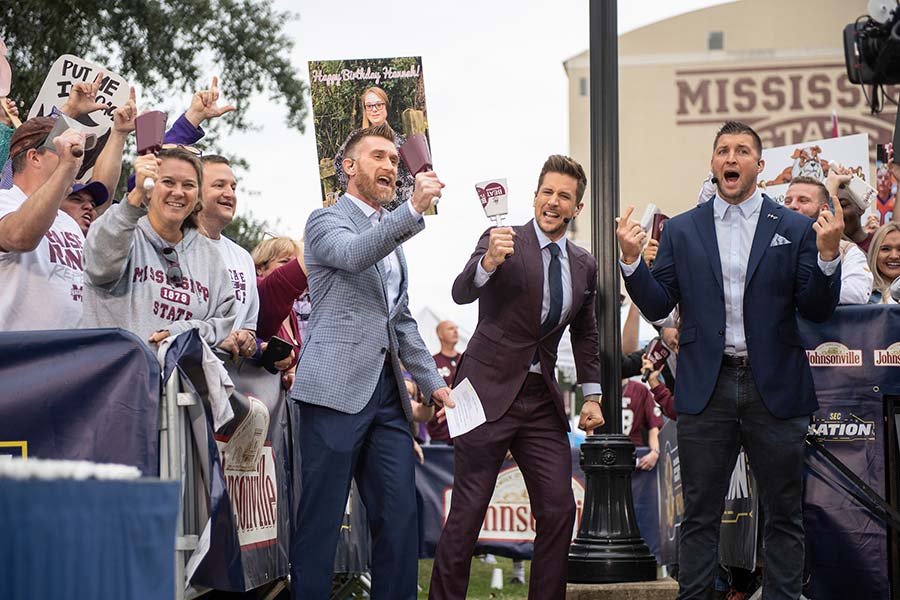 SEC Nation hosts on the MSU campus