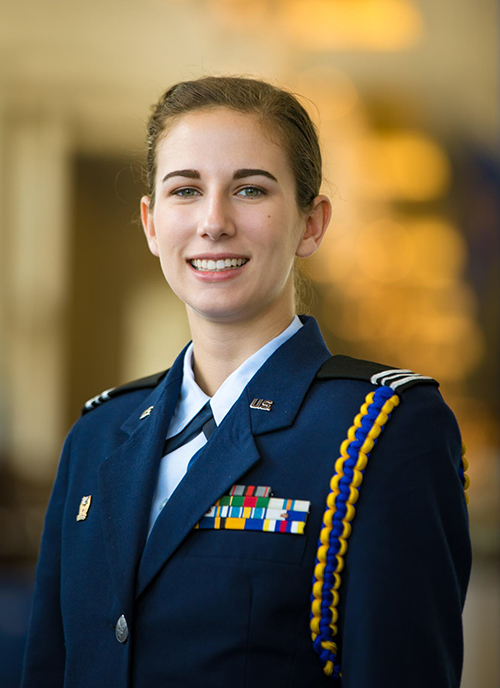 MSU senior criminology major Sarah Doll of Charleston, South Carolina, is one of two MSU Air Force ROTC cadets chosen to join the Air Force Office of Special Investigations after graduation. Only 22 ROTC cadets in the nation were chosen from a pool of applicants from 145 AFROTC units.  (Photo submitted)