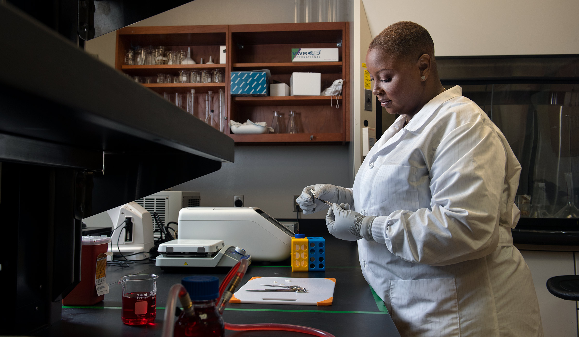 LaShan Simpson, pictured working in her lab.