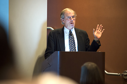 Mississippi State University’s African American Studies program continued its 10th anniversary celebration Wednesday [Sept. 27] with a presentation by distinguished author James Smethurst. Professor of Afro-American Studies at the University of Massachusetts Amherst, Smethurst discussed the Southern activities of the Black Arts Movement, the African American cultural movement of the 1960s and 70s that was closely connected to the Black Power and Black Studies movements. (Photo by Russ Houston)