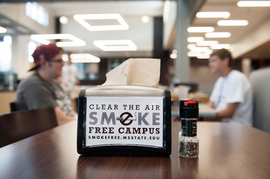 MSU administrators are encouraging education and cooperation as the campus community adjusts to a new smoking and tobacco use policy. (Photo by Megan Bean)