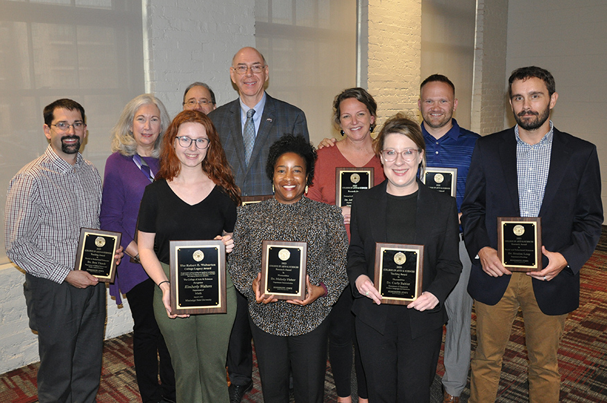 Group shot of MSU Arts & Sciences Spring Faculty Award winners
