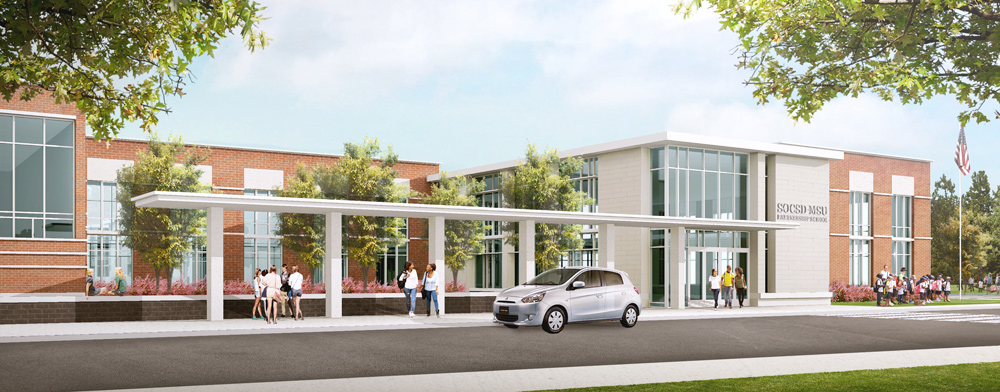 Slated for completion in January 2019, the Starkville Oktibbeha School District Partnership School at Mississippi State University will serve as a demonstration site for student teachers in MSU’s College of Education and serve every SOSD sixth and seventh grade student. (Submitted photo)