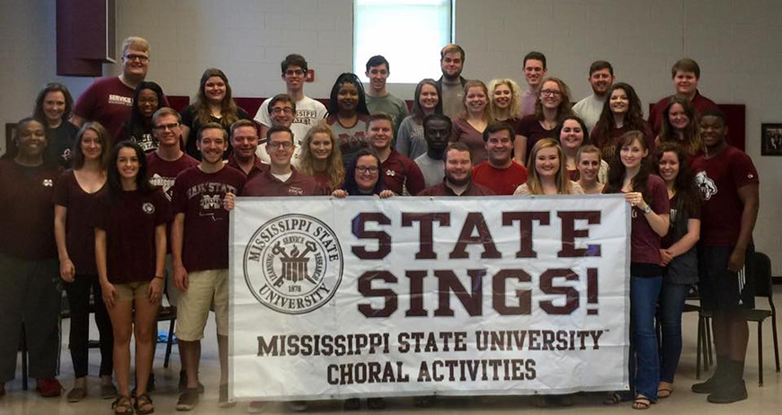 Under the direction of Associate Professor of Music Gary Packwood (front, far left), the Mississippi State University State Singers are wrapping up a nine-day performance tour in Austria and the Czech Republic. (Photo submitted)