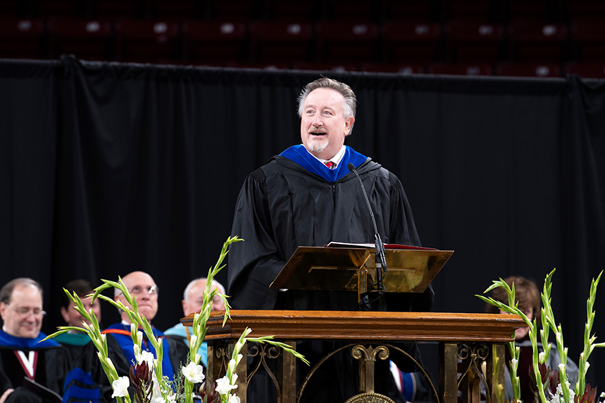 Lex Taylor speaks at MSU's fall 2019 graduation