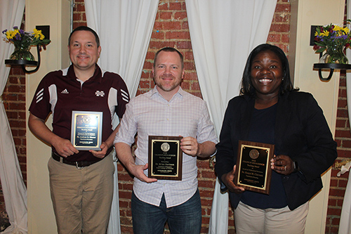 College of Arts and Sciences teaching honorees include (l-r) Andrew Mercer, Brian Davisson and Kenya M. Cistrunk. (Photo submitted)