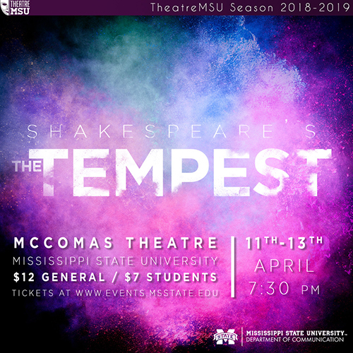 Theatre MSU will present Shakespeare’s “The Tempest” April 11-13 at the McComas Hall main stage theater. Tickets are available at www.events.msstate.edu.  (Submitted photo)