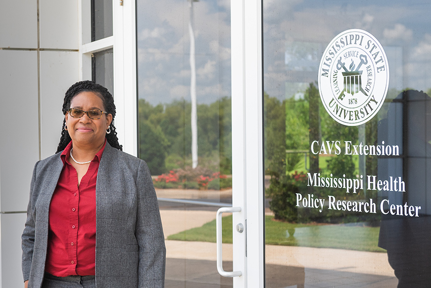 Tanya McCall, pictured in front of MSU's CAVS Extension building in Canton.