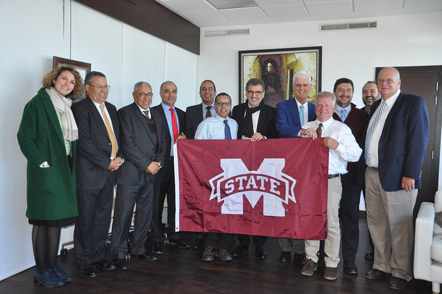 Officials from Morocco’s Université Internationale de Rabat and Mississippi State University celebrate the continuation of their successful research and academic partnerships, as well as potential collaborations, during a recent visit by MSU personnel to Morocco. (Submitted photo)