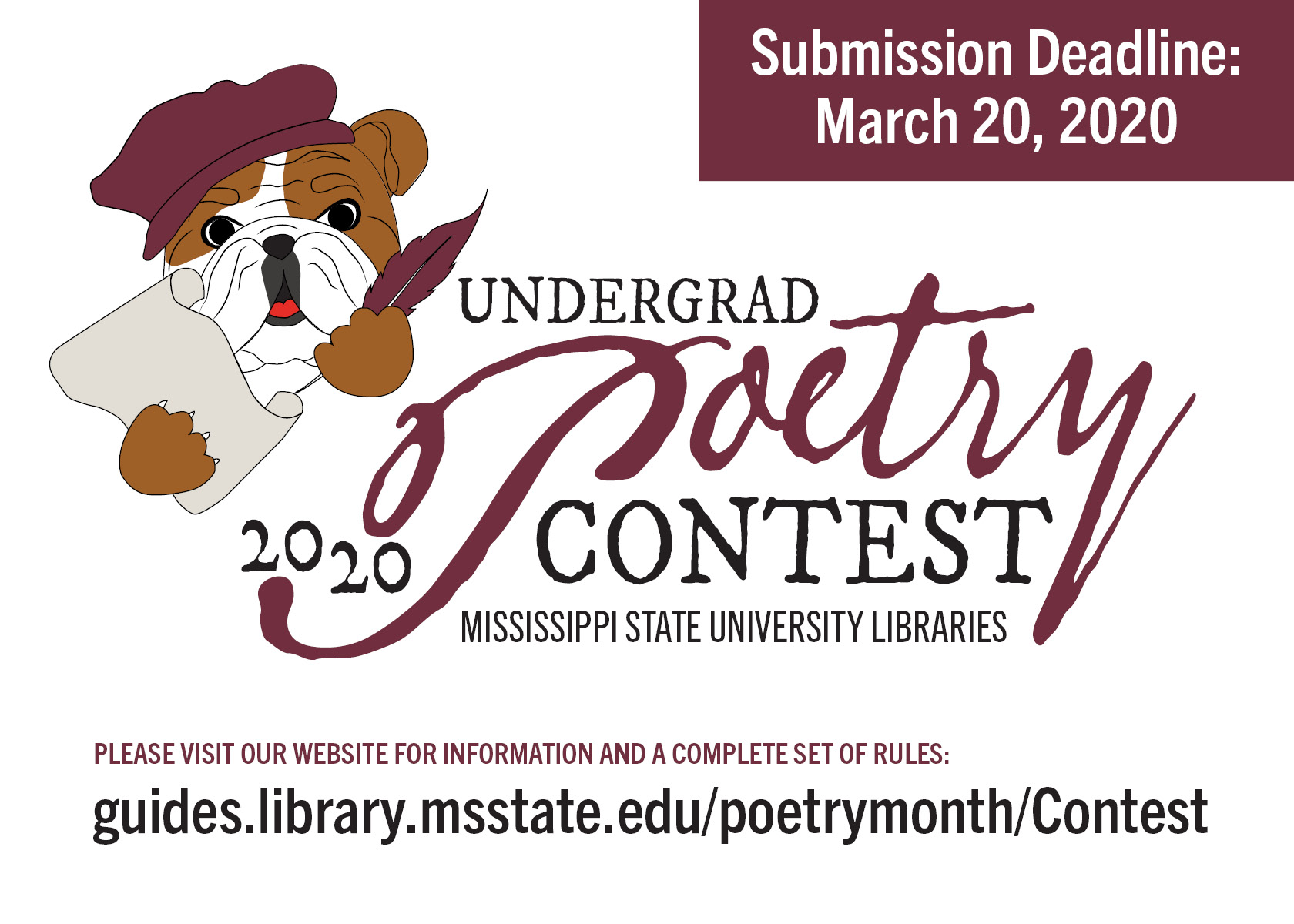 Promotional graphic for MSU Libraries Undergraduate Poetry Contest