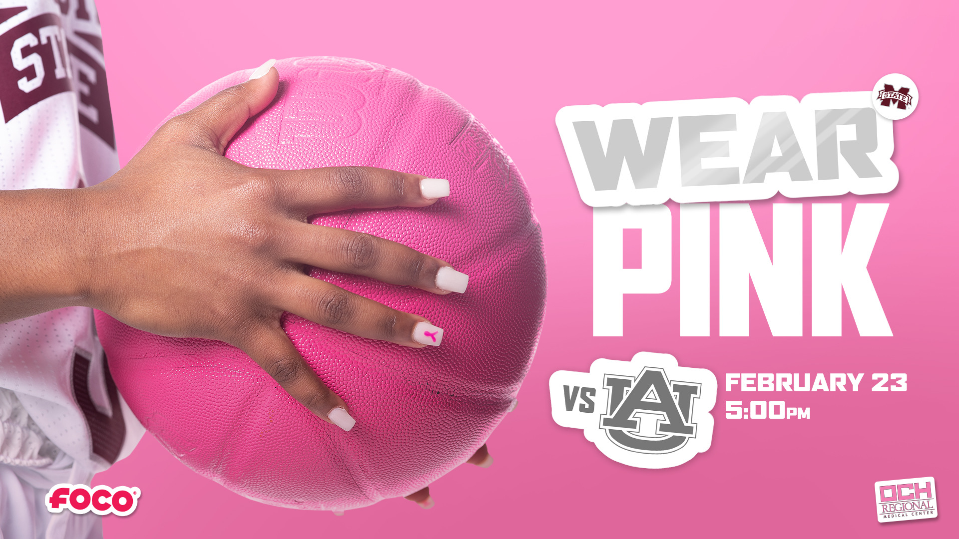 Women's basketball gameday graphic reminding MSU fans to wear pink