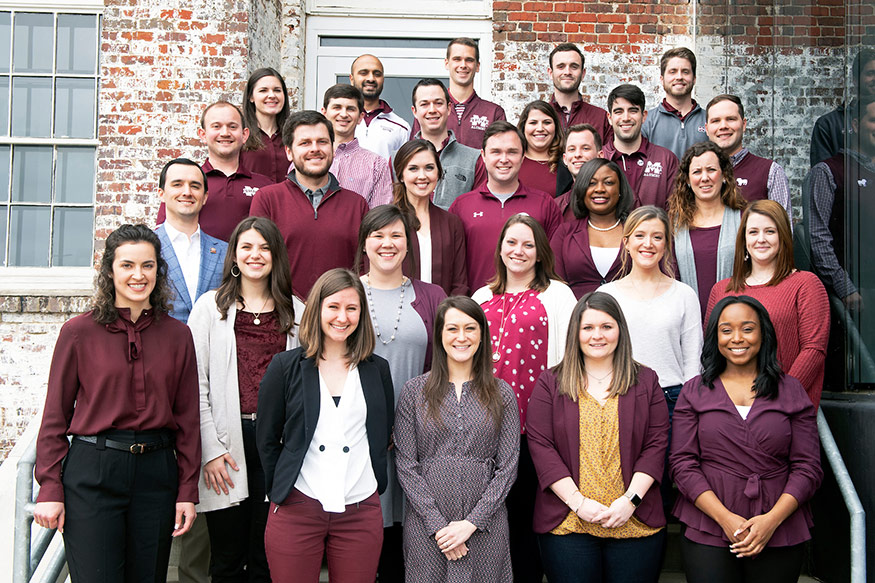 Pictured are the inaugural members of the MSU Alumni Association's Young Alumni Advisory Council.  (Photo by Beth Wynn) 