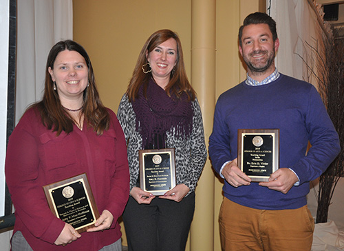 Teaching Awardees, from left, Amy P. Moe-Hoffman, Amy B. Fountain and Eric D. Vivier (Photo submitted)