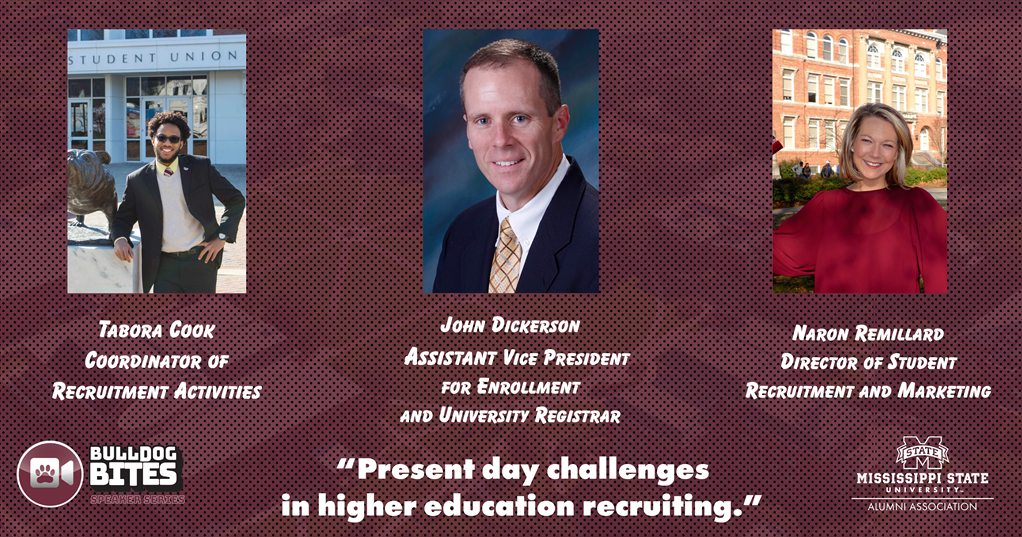 Maroon and white graphic with portraits of Tabora Cook, John Dickerson and Naron Remillard