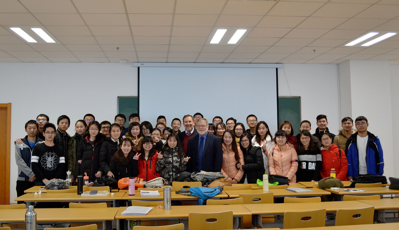 MSU professors in the College of Veterinary Medicine Drs. David R. Smith and Robert W. Wills, center, are pictured with Chinese graduate students they taught recently during a two-week epidemiology course funded by the Chinese Academy of Agricultural Sciences. (Photo submitted)