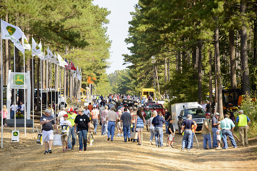 Attendees enjoy the 2014 Mid-South Forestry Equipment Show, the biennial event that is the longest-running live, in-wood demonstration of forestry equipment in the South. (Photo by Karen Brasher)