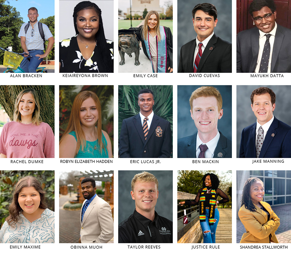 Individual photos of MSU's 2020 Spirit of State Award-winning students