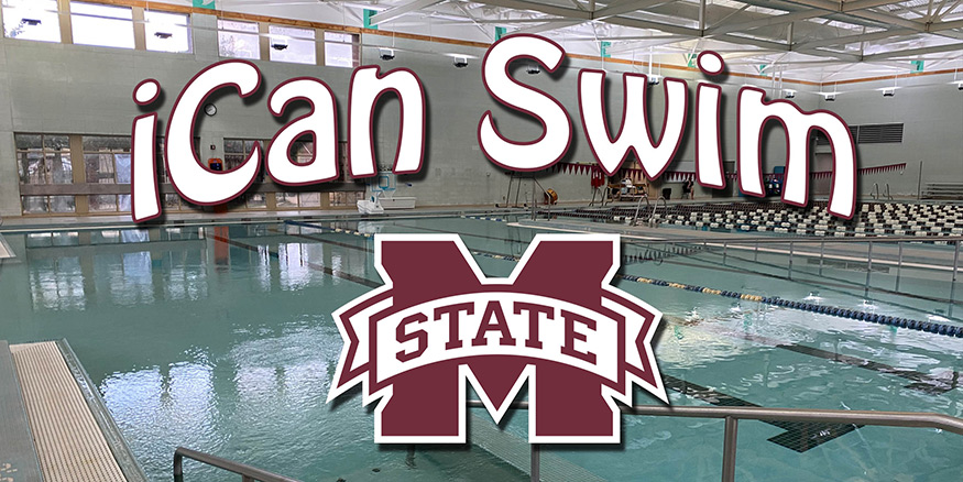 Sanderson Center pool with iCanSwim text overlay