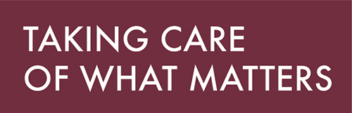 Taking Care of What Matters text graphic