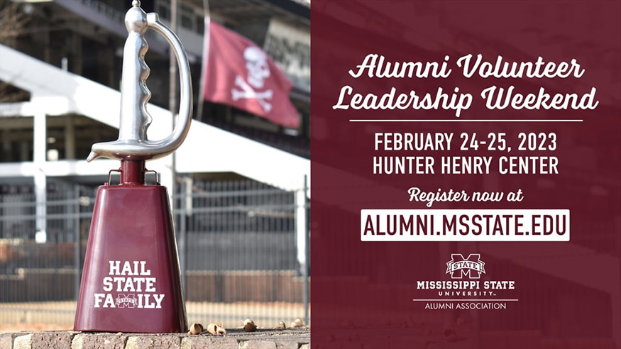 Alumni Volunteer Leadership Weekend promotional graphic