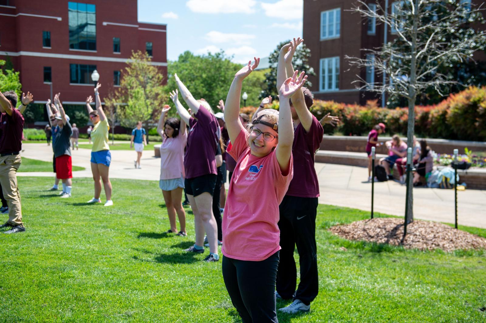 Mississippi State ACCESS program alumna Mary Smith of Birmingham, Alabama, participates in an exercise class during her four years at the university. All ACCESS program graduates participate in MSU commencement ceremonies, receiving a Certificate of Completion.