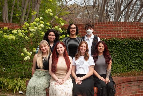 Seven graduating Mississippi State fine arts majors will showcase their work in a thesis exhibition May 11-17 in the Visual Arts Center and Cullis Wade Depot art galleries. Graduates include: (from left, first row) Elizabeth Nowell, Annabelle Carraway, Bella Brownlee and Abi Parish; and (top row) David Roman, Samantha Martell and Rylee Brabham. (Submitted photo)