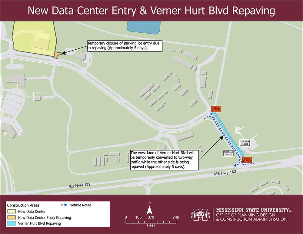 New Data Center Entry Verner Hurt Blvd Repaving Site Logistics