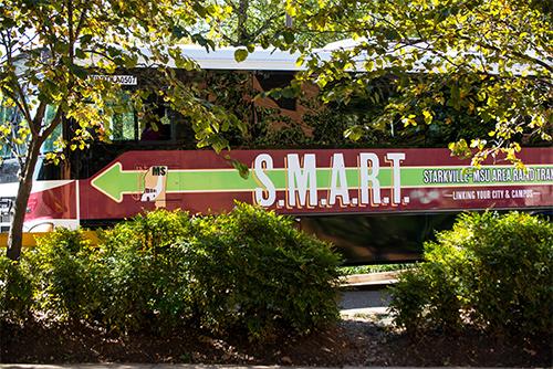 A SMART shuttle on campus