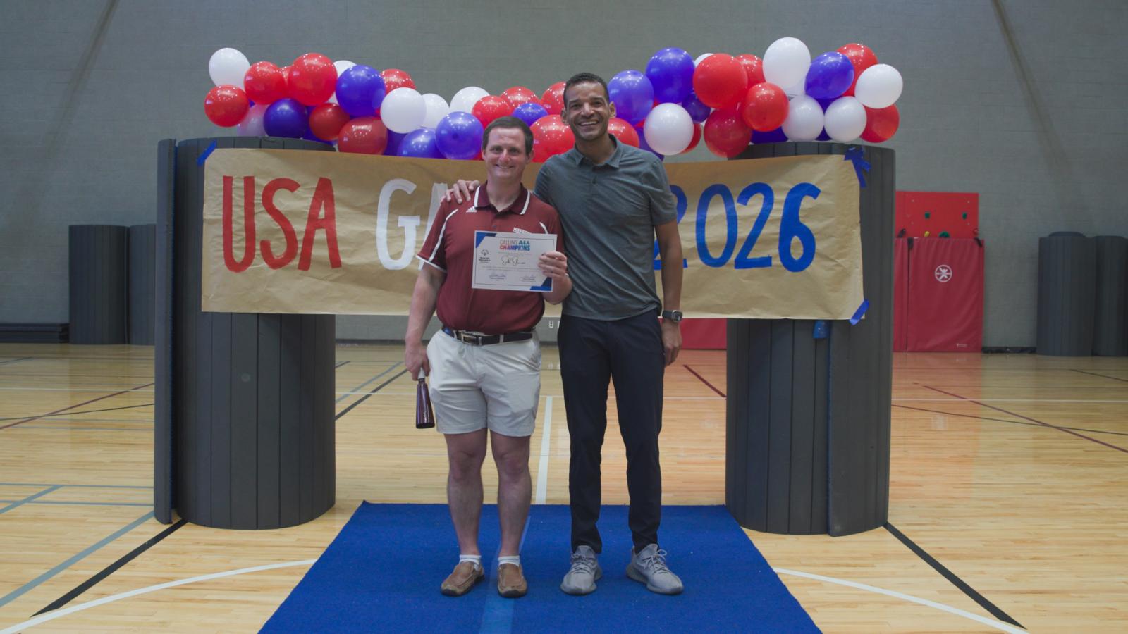 Seth Slocum pictured with MSU Director of Athletics Zac Selmon