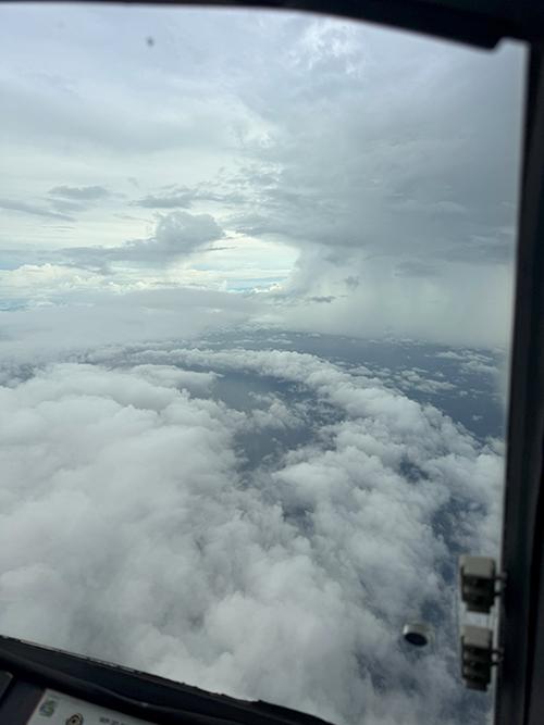 Tropical Storm Imelda is pictured from a NOAA Hurricane Hunters flight as it churns across the Greater Antilles, Bahamas and Bermuda in September.
