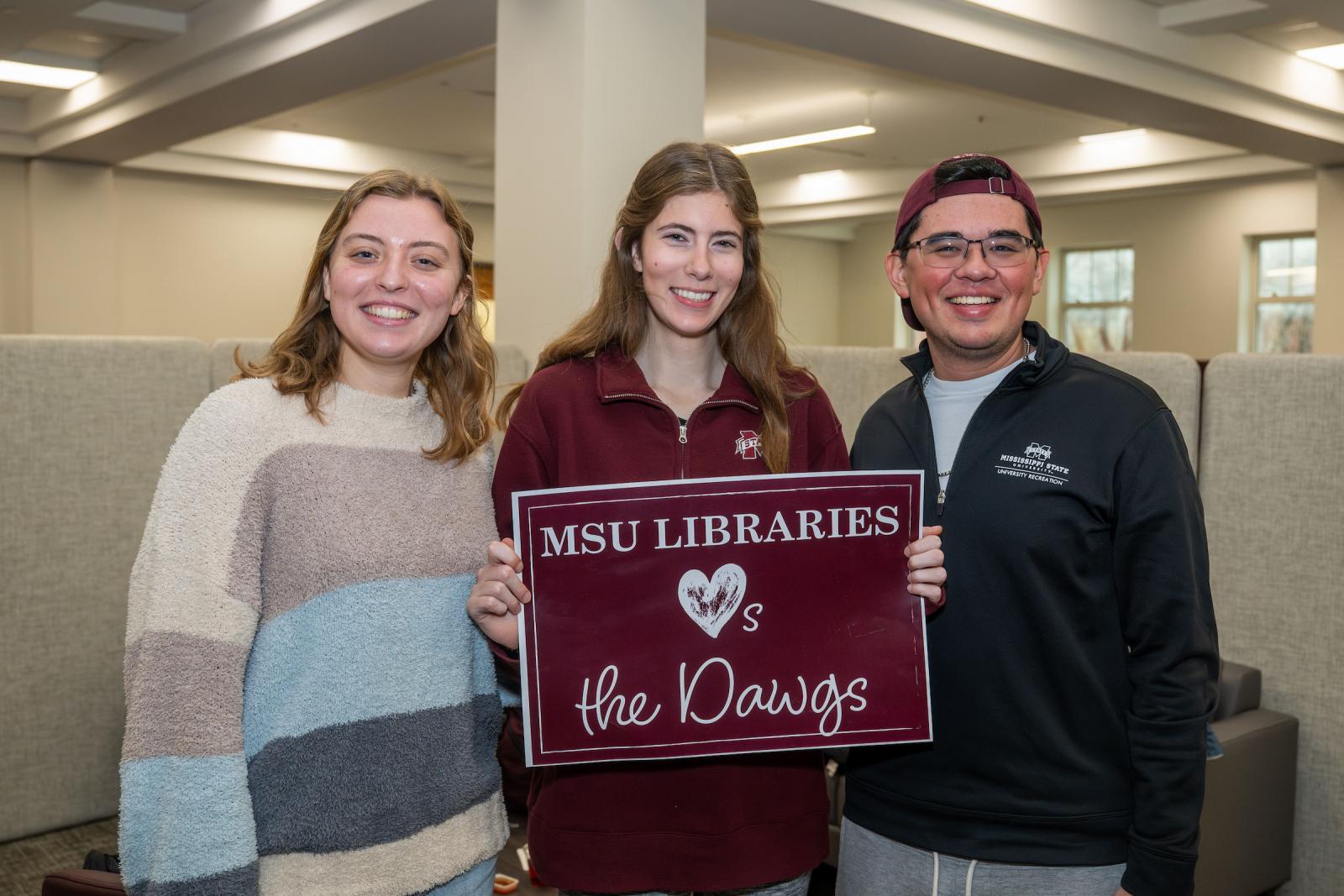 Students enjoy the new Commons at Mitchell Memorial Library, a space designed with modern students in mind.