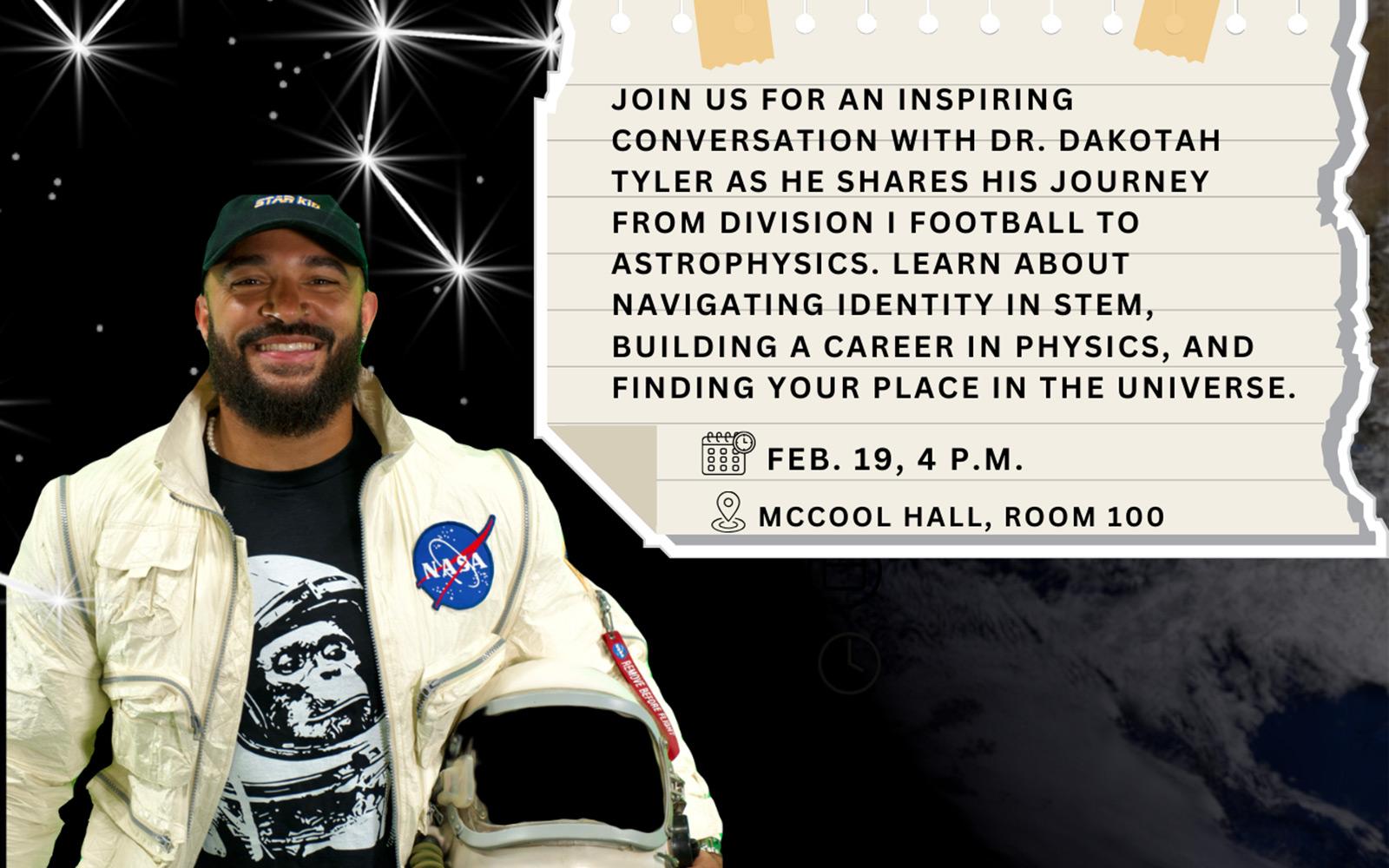 Cosmic Kickoff: Former D1 athlete bridges football, physics for MSU Black History Month program
