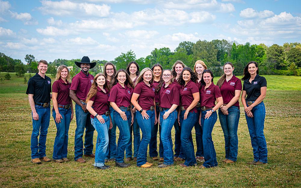 A group photo of Mississippi State University's Western Equestrian Team, bound for nationals.