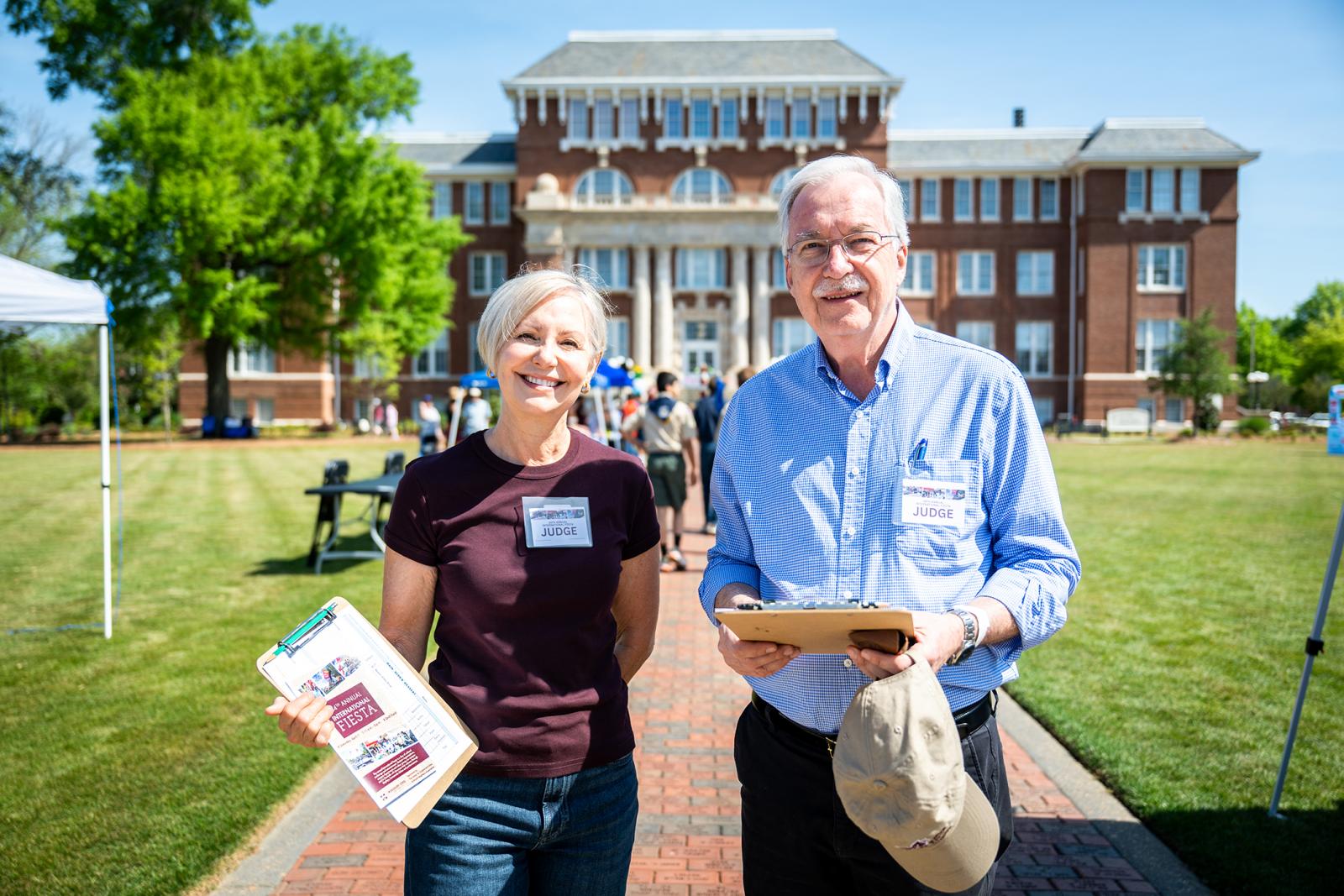 Special guests of the International Institute Vanessa Passafaro and Daniel Gustafson served as food judges during MSU’s International Fiesta, a celebration of global culture, connection and community.