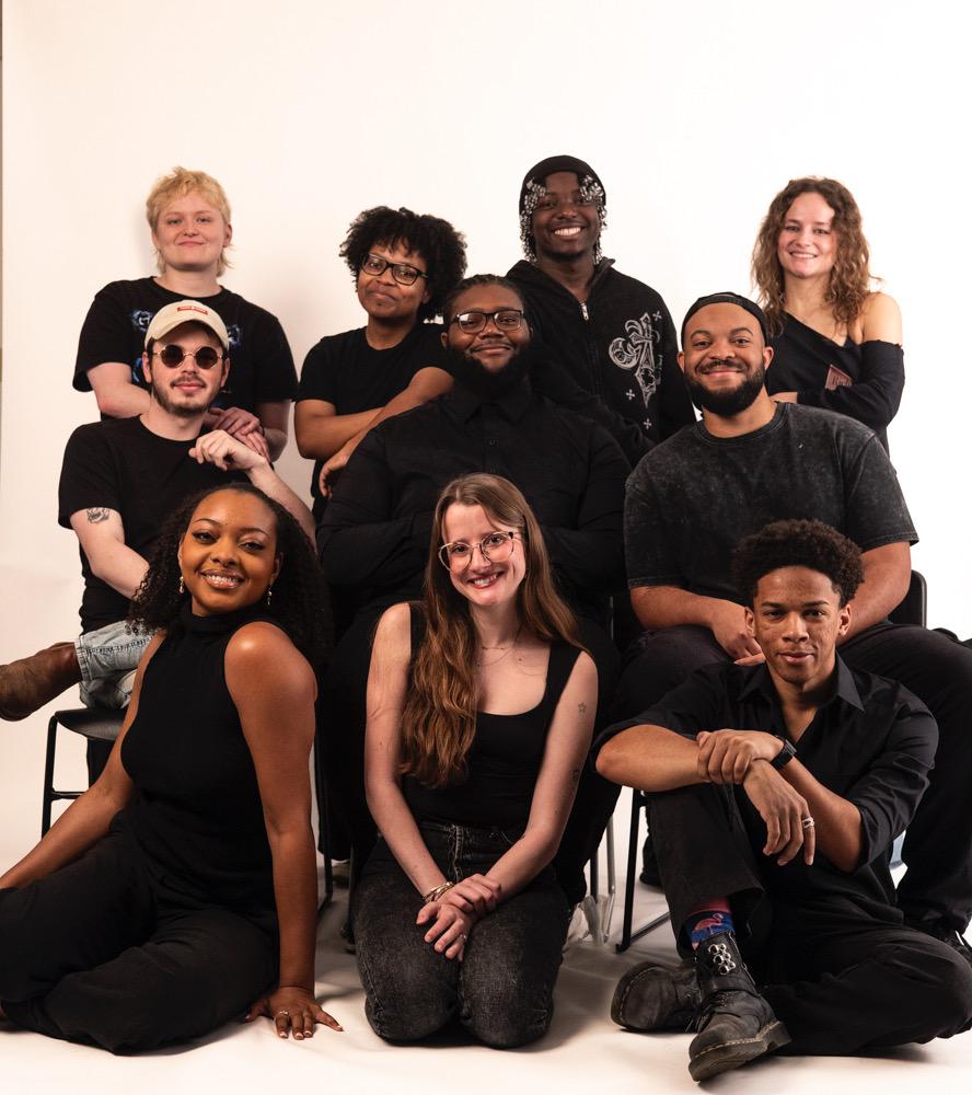 Graduating MSU fine art seniors are showcasing their skills and talents in an exhibition titled “10/10.” Student exhibitors include, front row, from left, Sharda Jackson, Elizabeth Clarke and Elijah Corlett; middle row, from left, Robert Brister, Thomas Jones and Kurdarius Keyes; back row, from left, Mia Coggin, Moriah Roland, Atlas Boyd and Hensley Mielstrup.