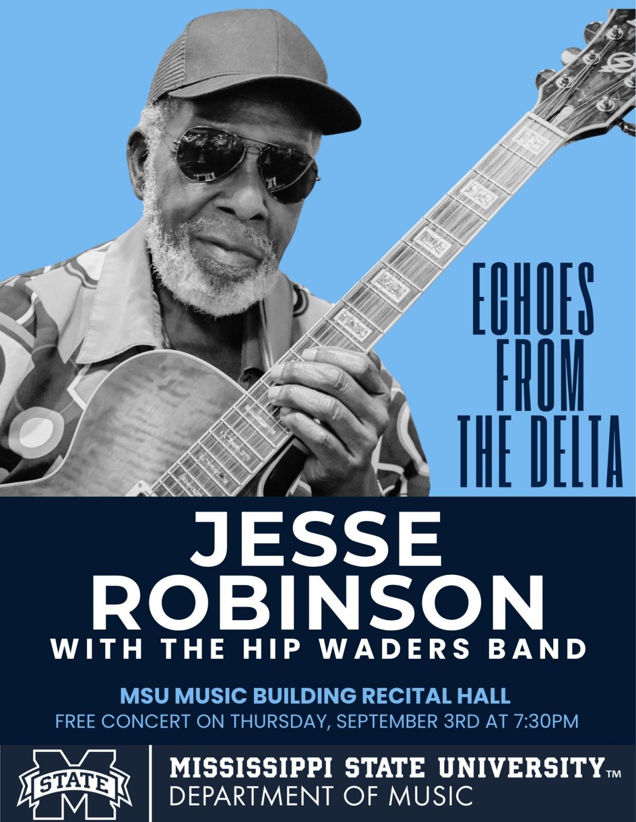 Promotional poster of Jesse Robinson concert at MSU