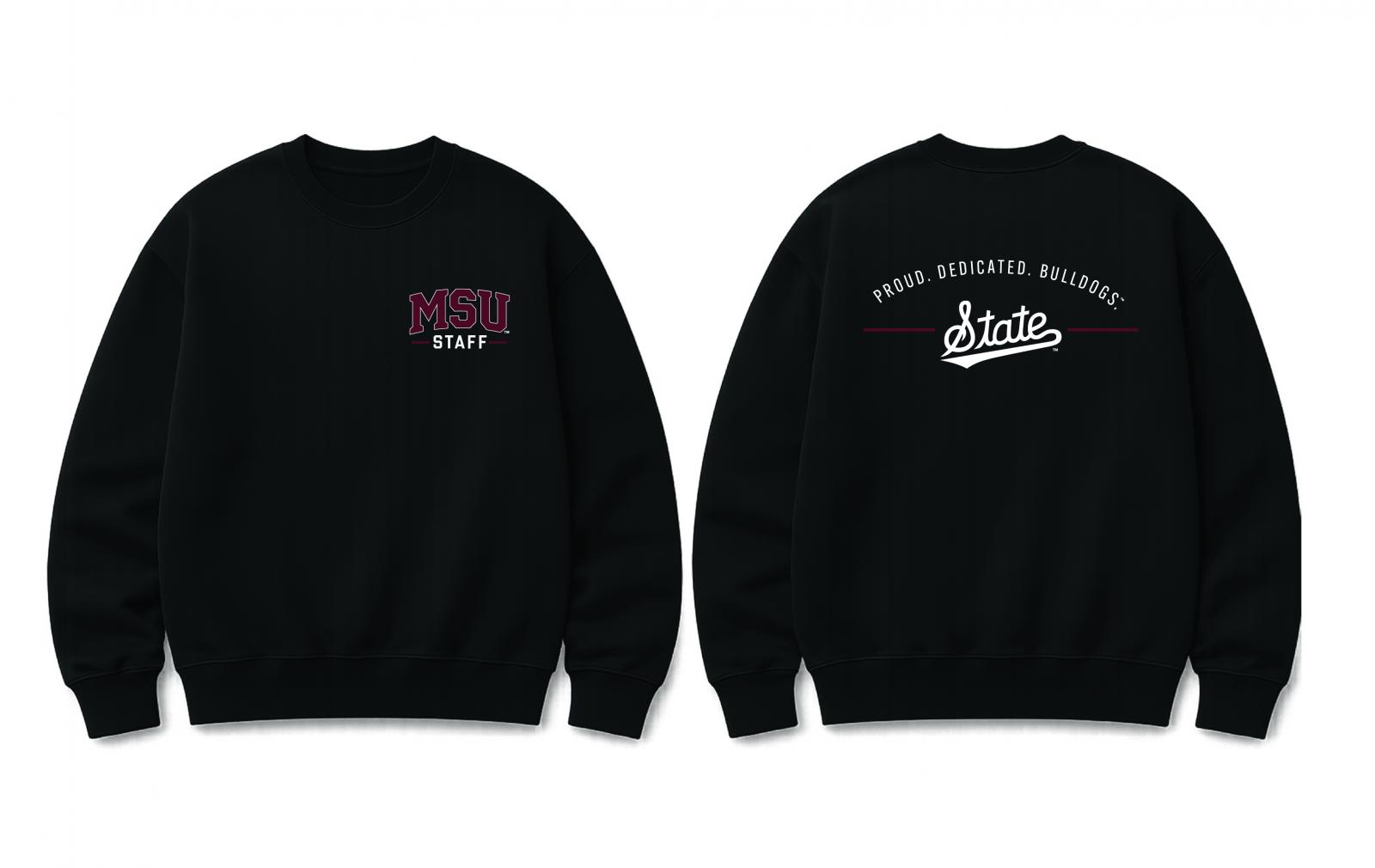 Staff Council sweatshirt design - front and back view