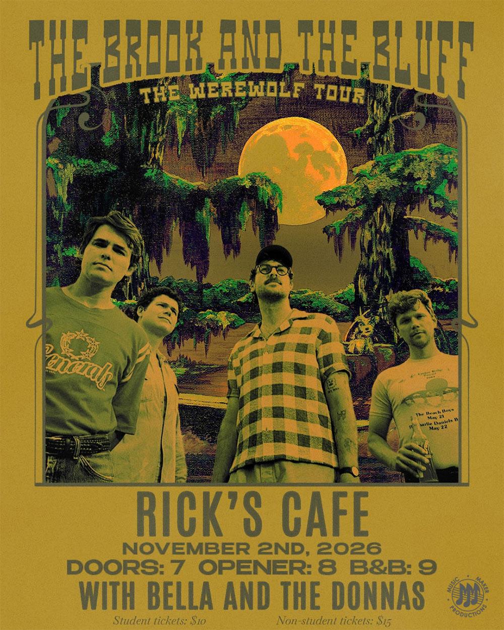 The Brook and The Bluff concert promotional flyer