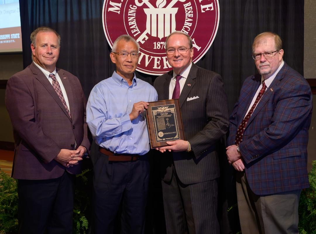 MSU VPs and president with Dongmao Zhang