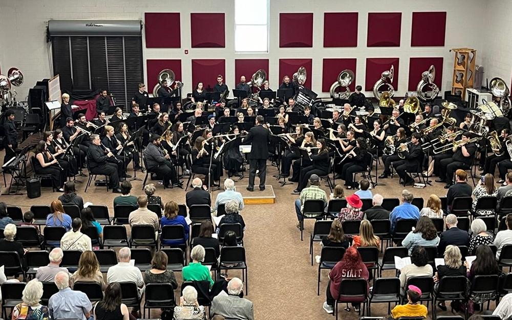 The Starkville-MSU Community Band performs.